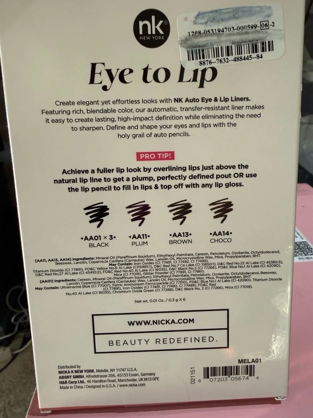 nk New York Eye to Lip Retractable Liner Value Pack - Deep Brown/Black Shades